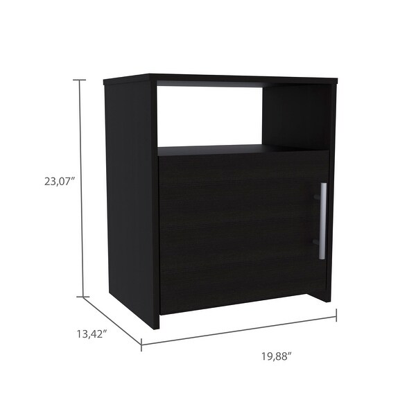 Modern Nightstand with 1 Open Shelf and 1 Door - - 37387782