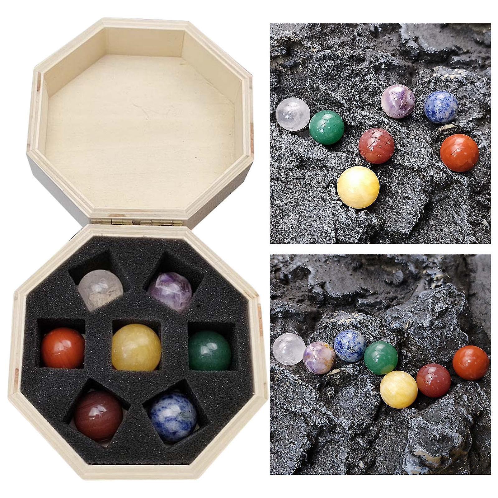 7pcs Crystal Energy Stones Gemstones With Storage Box Crystal Power Stone For Yoga - Irregularly