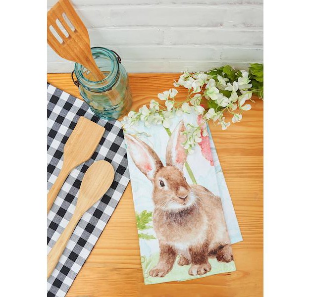 C amp f Home Sitting Bunny Printed Cotton Flour Sack Easter Kitchen Towel