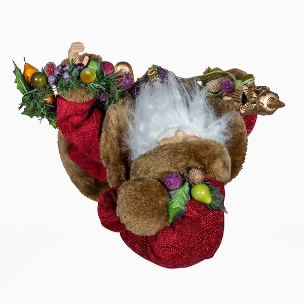 Kurt Adler 20Inch Sugar Fruit Santa With Fruit Wreath