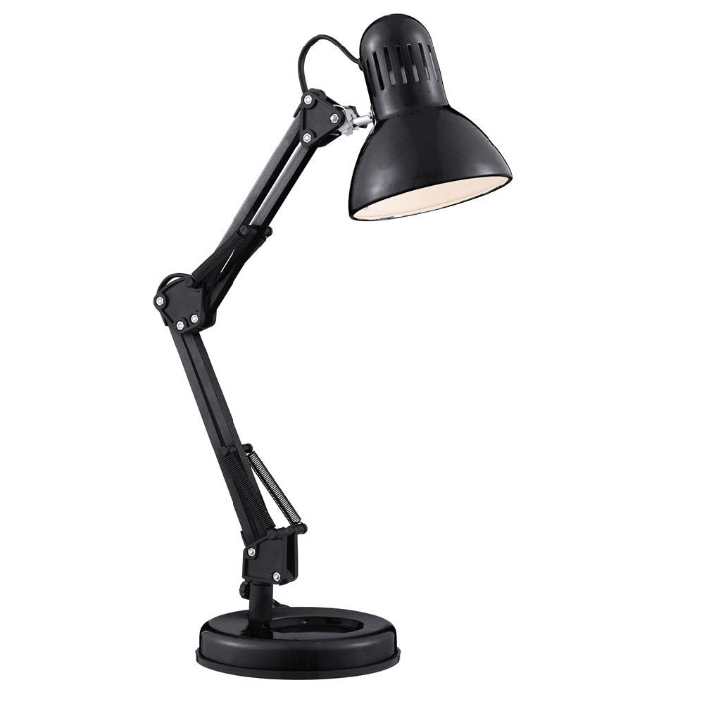 Searchlight 2429BK Desk Partners Black Adjustable Retro Hobby Desk Table Lamp