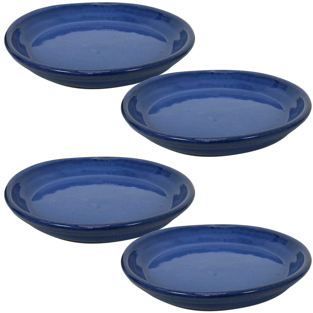 Sunnydaze Ceramic Planter Saucer   9 Inch   Set of 4