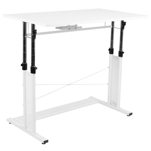 Flash Furniture Height Adjustable 27 25 35 75 quot h Sit To Stand Home Office Desk