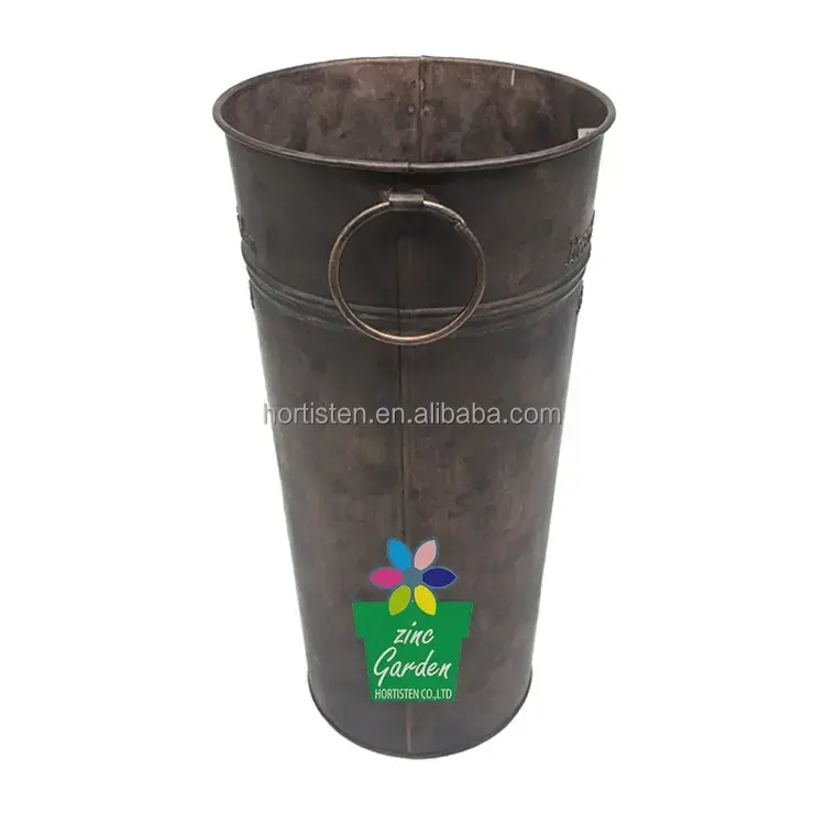 Wholesale retro country home garden decor bucket  metal vase for flower shop