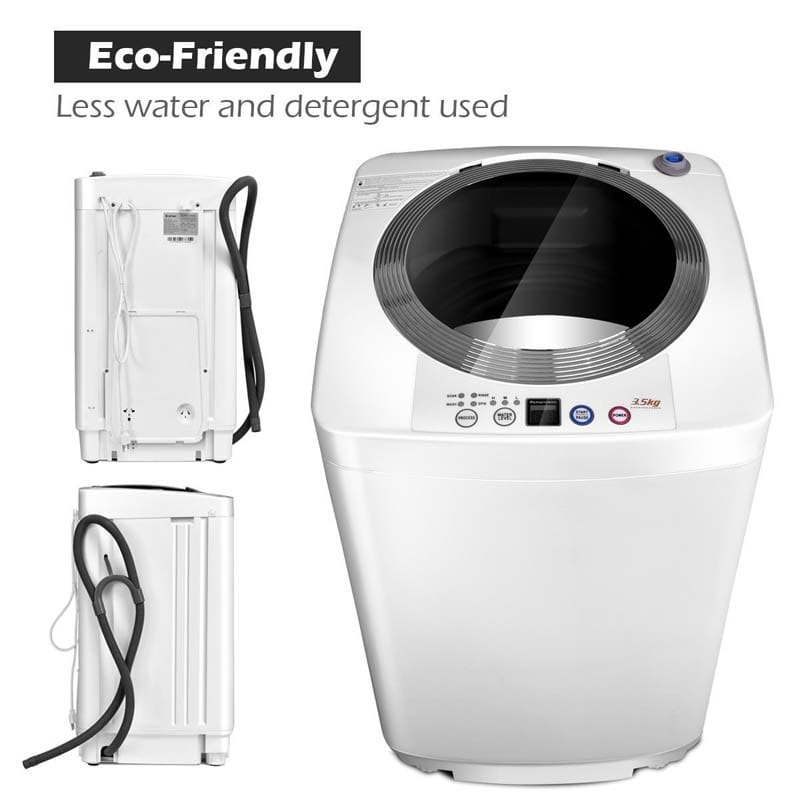 8 LBS 2-in-1 Portable Washing Machine with Drain Pump, Top Load Washer Dryer Combo for RV Dorm Apartment