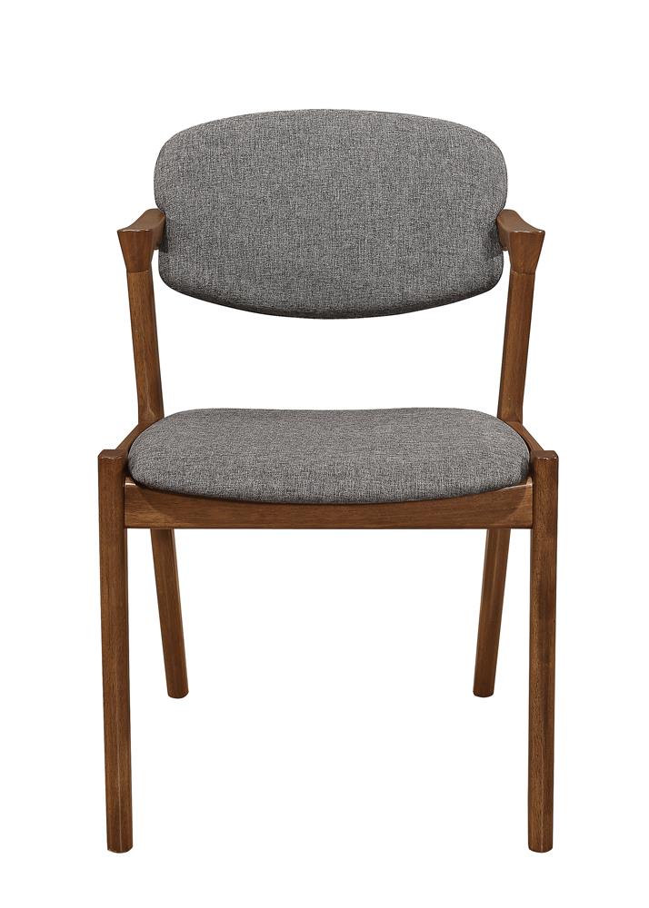 Malone Dining Side Chairs Grey and Dark Walnut (Set of 2)