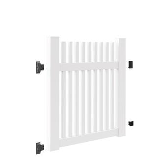 Barrette Outdoor Living Ottawa Straight 4 ft. W x 4 ft. H White Vinyl Un-Assembled Fence Gate 73025381