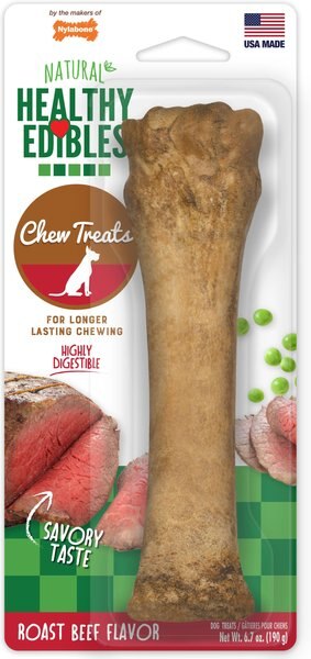 Nylabone Healthy Edibles Roast Beef Flavor Chew Dog Treats， 1 count， X-Large/Souper