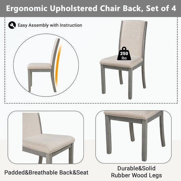 4-Piece Wood Full Back Dining Chairs Set