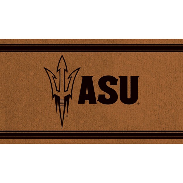 Evergreen Arizona State University Logo Turf Mat Brown 28 X 16 Inches Indoor Outdoor Doormat