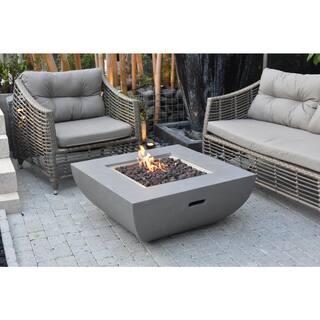 Modeno Westport 34 in. x 14 in. Square Concrete Propane Fire Pit Table in Light Gray OFG135-LP