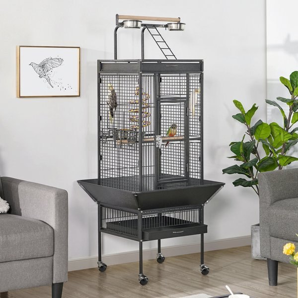 Yaheetech 61-in Rolling Parrot Cage and Playtop