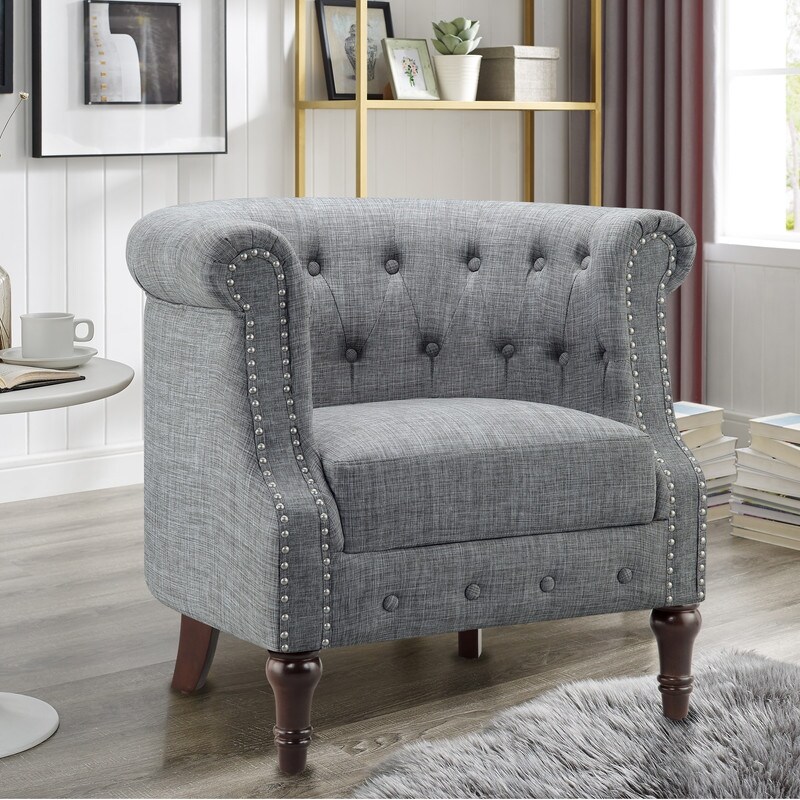 Rosevera Three Piece Living Room Tufted Sofa Set  Chesterfield