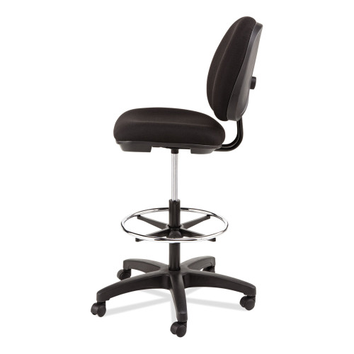 Alera Interval Series Swivel Task Stool， Supports Up to 275 lb， 23.93 to 34.53 Seat Height， Black Fabric (IN4611)