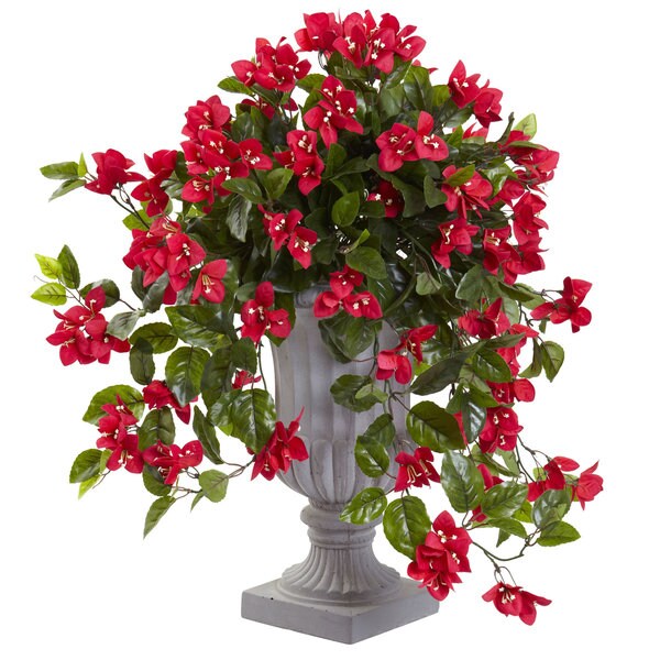 Nearly Natural 27inch Bougainvillea with Decorative Urn Arrangement