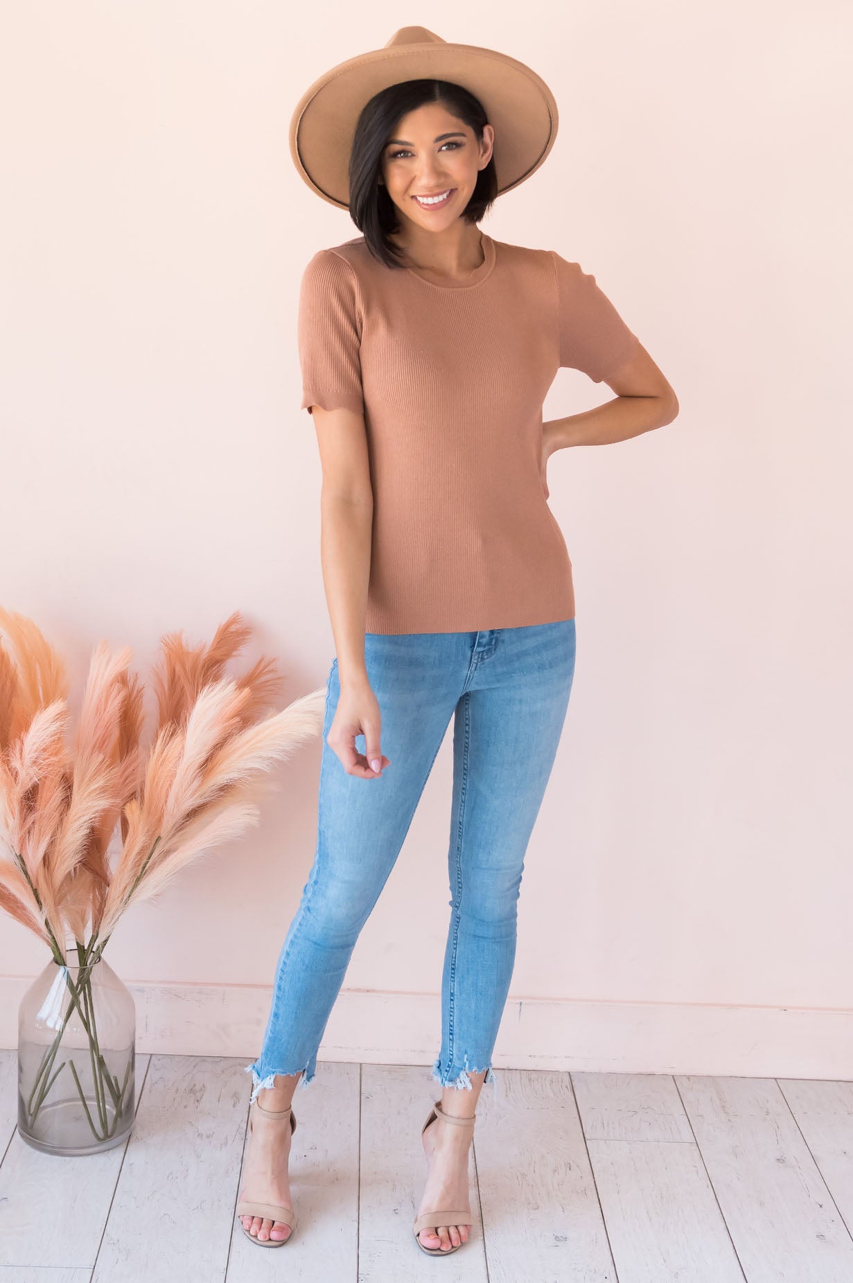 Going Strong Modest Scallop Edge Sweater