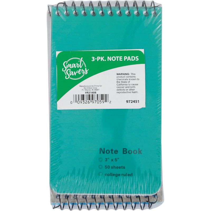 Smart Savers Note Pad 3 In. W. X 5 In. H. White (Pack of 12)