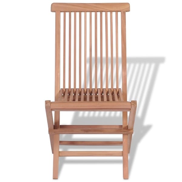 vidaXL Folding Patio Chairs 4 pcs Solid Teak Wood