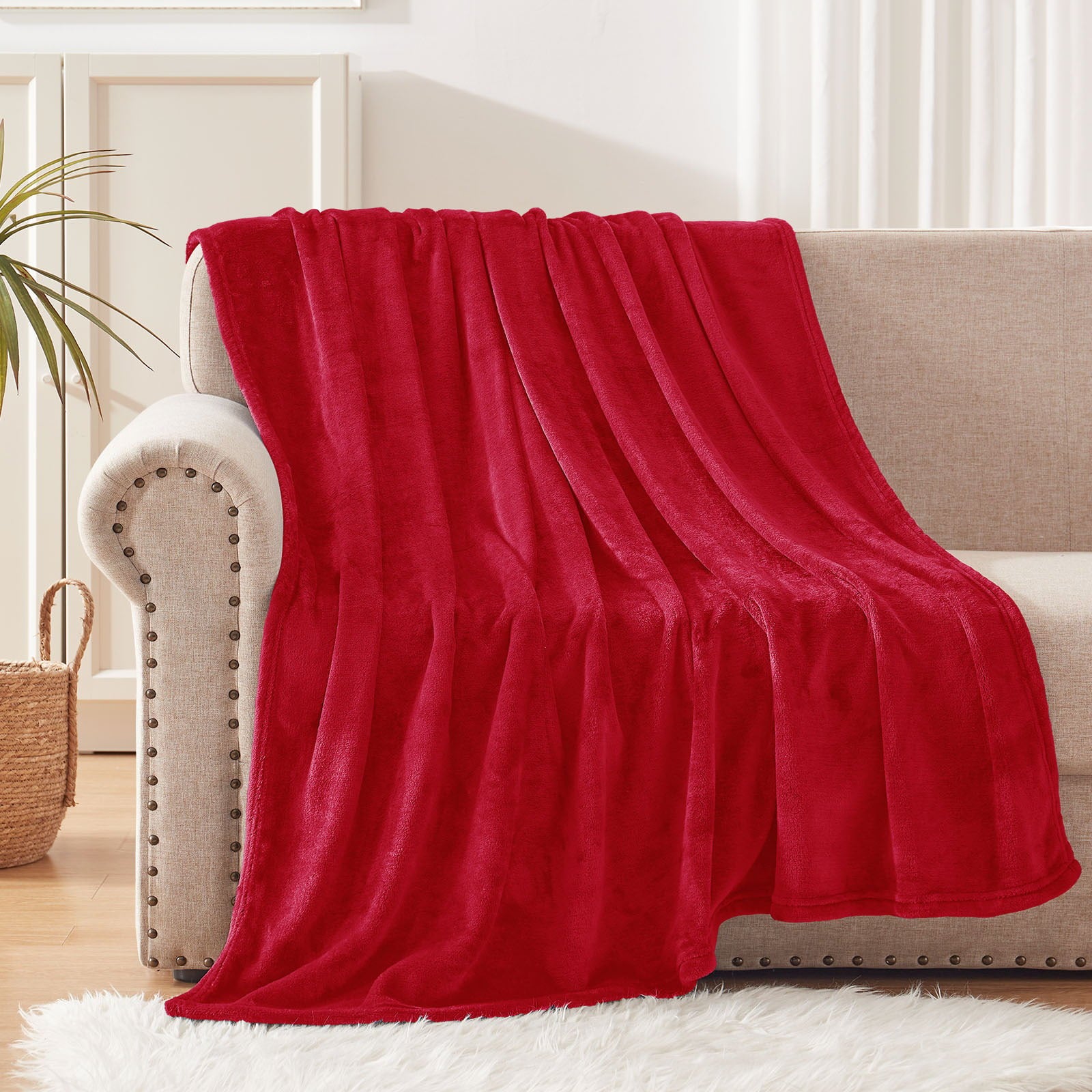 Exclusivo Mezcla Fleece Throw Blanket for Couch/Sofa/Bed，Plush Soft Blankets and Throws，Lightweight and Cozy-50