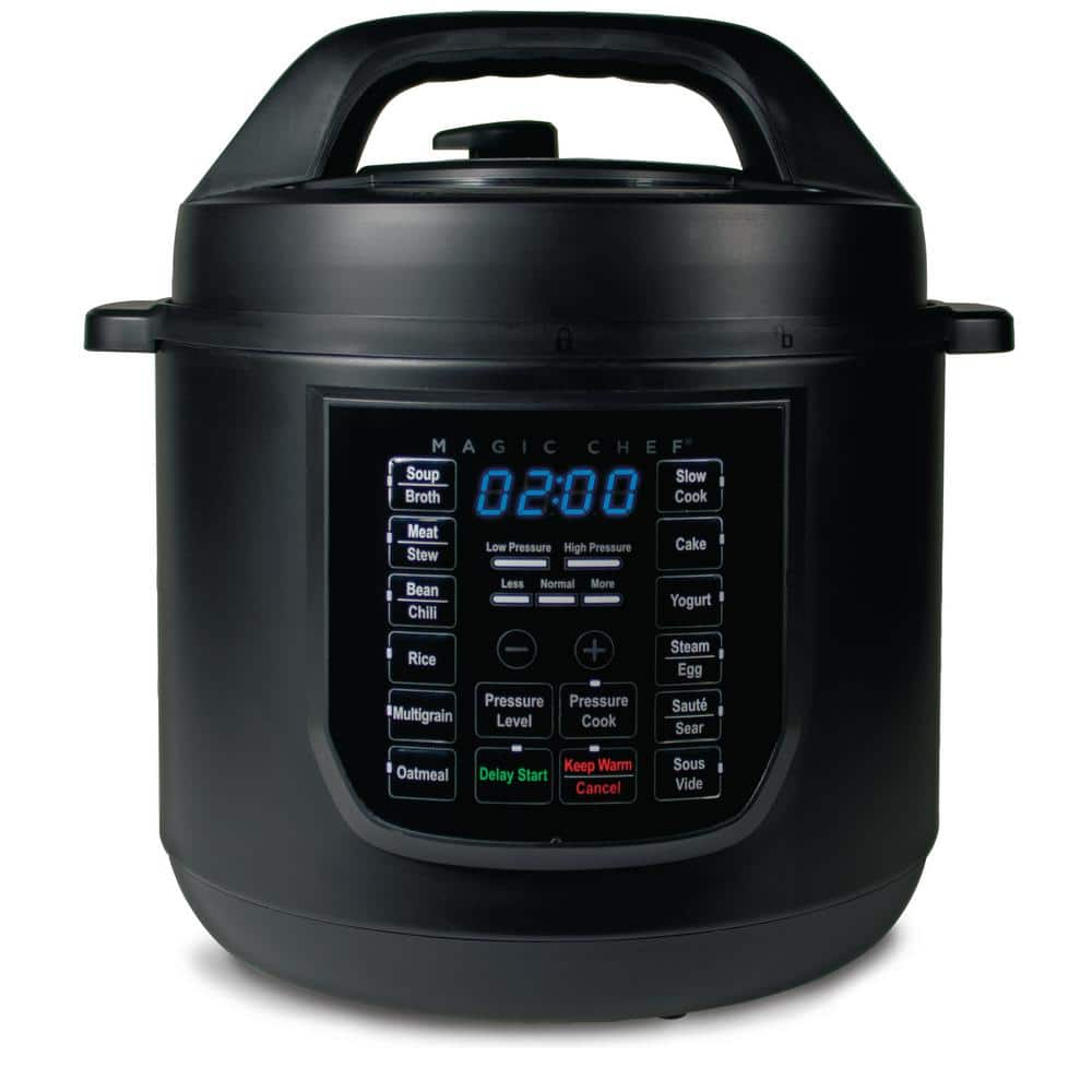 Magic Chef 9-in-1 6 Qt. Matte Black Electric Multi-Cooker with Recipe Book MCSMC6B