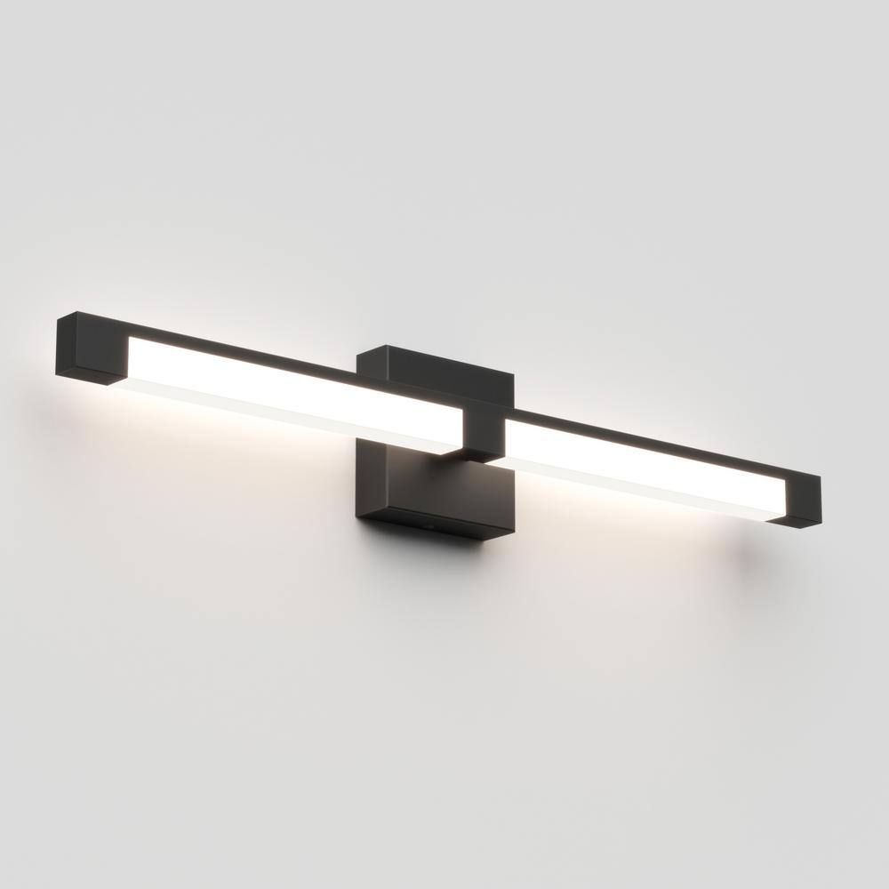 Artika Tivoli 27 in. 1-Light Integrated LED Matte Black Modern Bath Vanity Light Bar Wall Fixture for Bathroom Mirror VAN-TROC-HD2BL