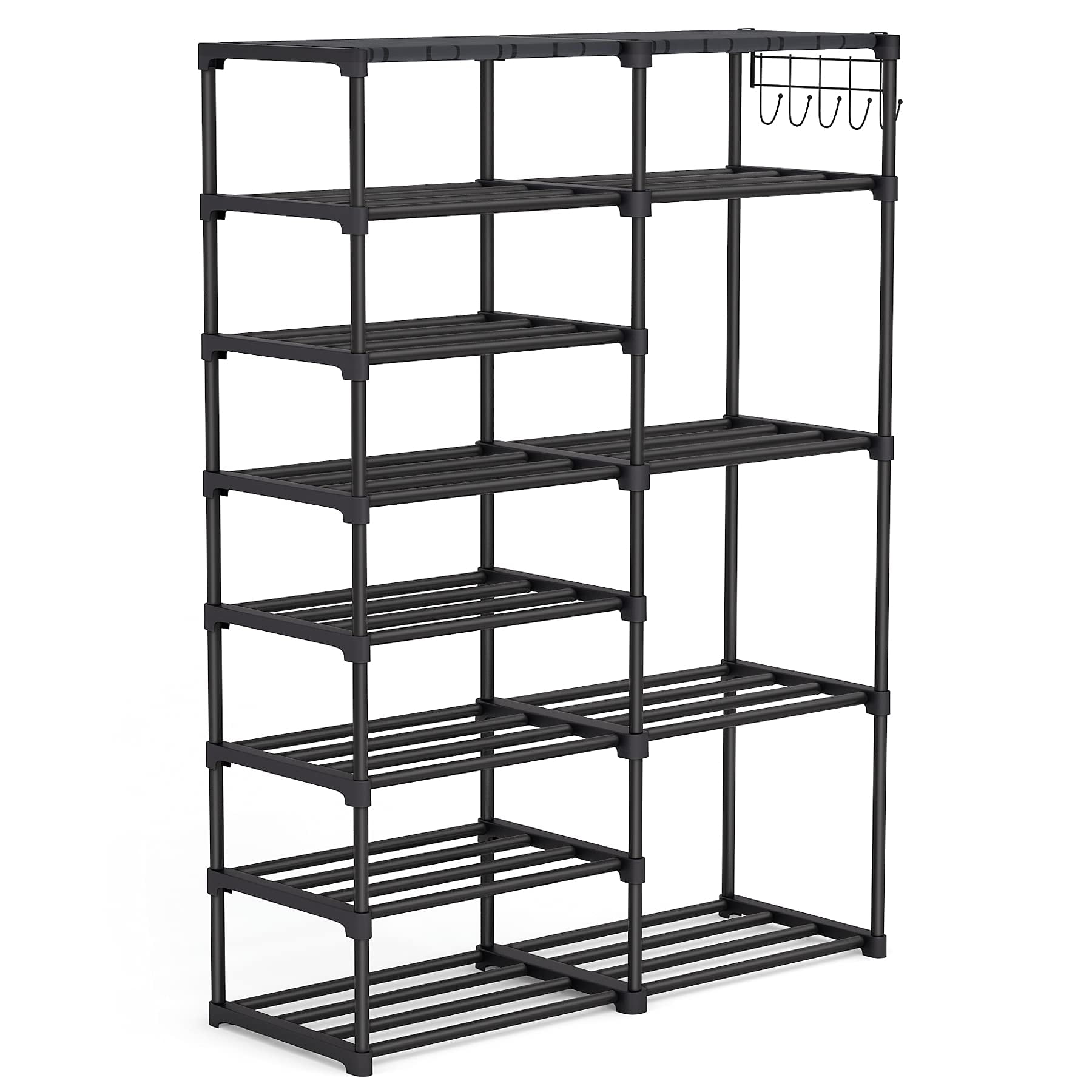 FAFIAR 8 Tier Shoe Rack Organizer for Closet 24-30 Pairsandnbsp;Boots Storage Shelf Metal Black