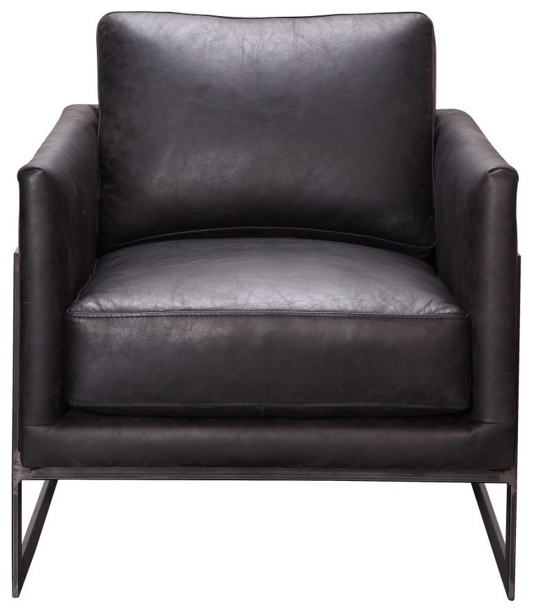 Luxley Club Chair Black   Industrial   Armchairs And Accent Chairs   by Old Bones Co.  Studios  Houzz