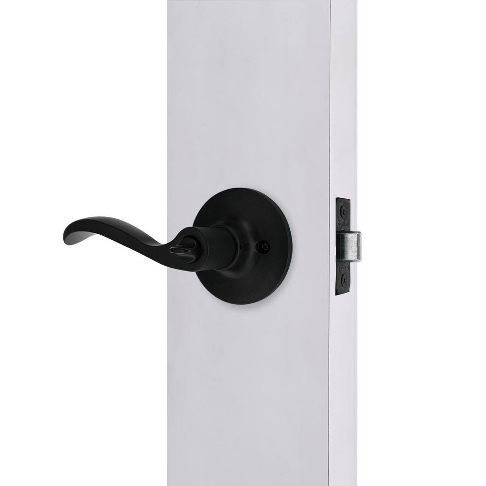 Defiant Naples Matte Black BedBath Door Lever 32LYEX901B