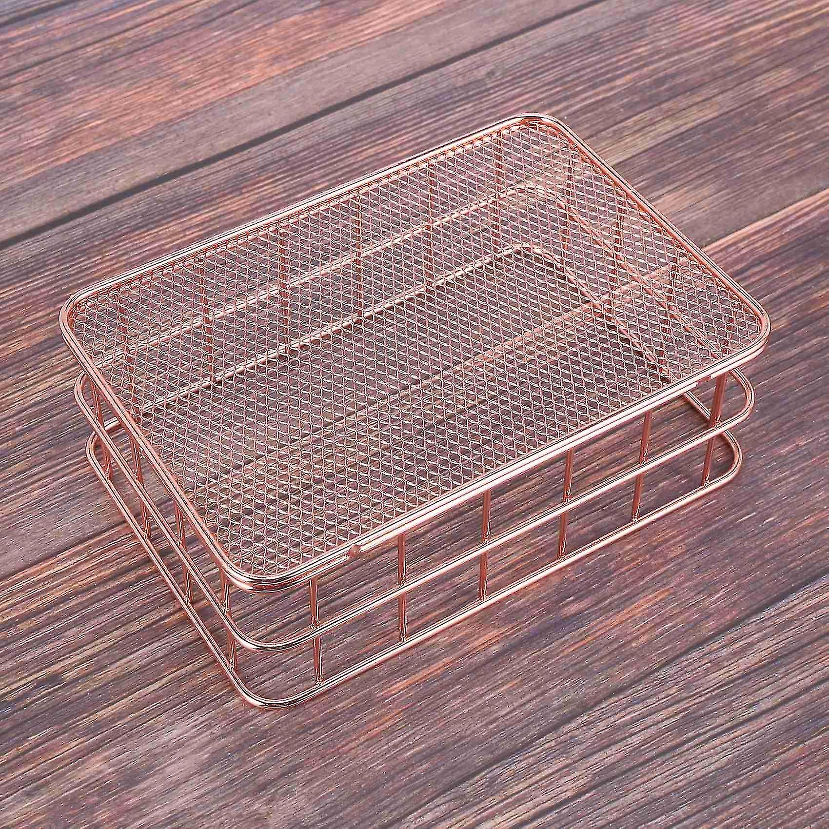 Storage Basket Metal Wire Bathroom Shelves Makeup Organiser Gold Brush Pen Holder Wire Mesh Bathroo