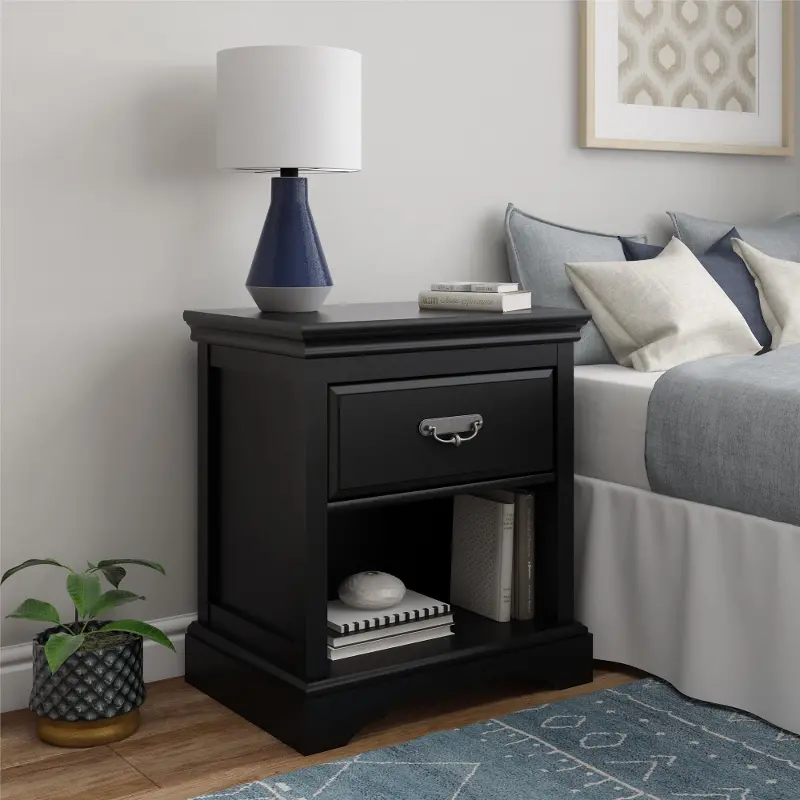 Bristol Traditional Black Nightstand