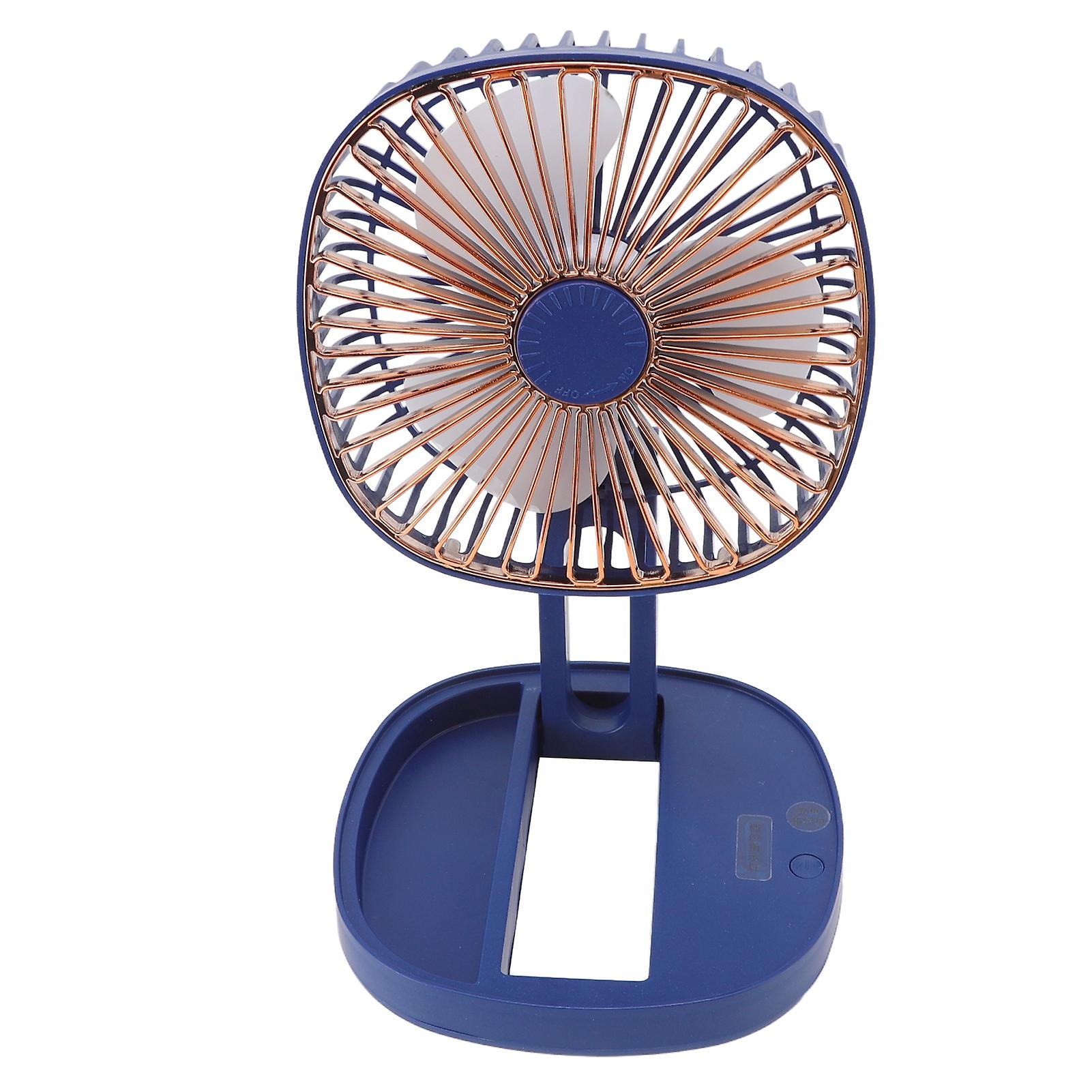 USB Desktop Fan Three Wind Speed Low Noise Fragrance Tank Design Foldable Portable Desk Fan for Home Dormitory Office Blue