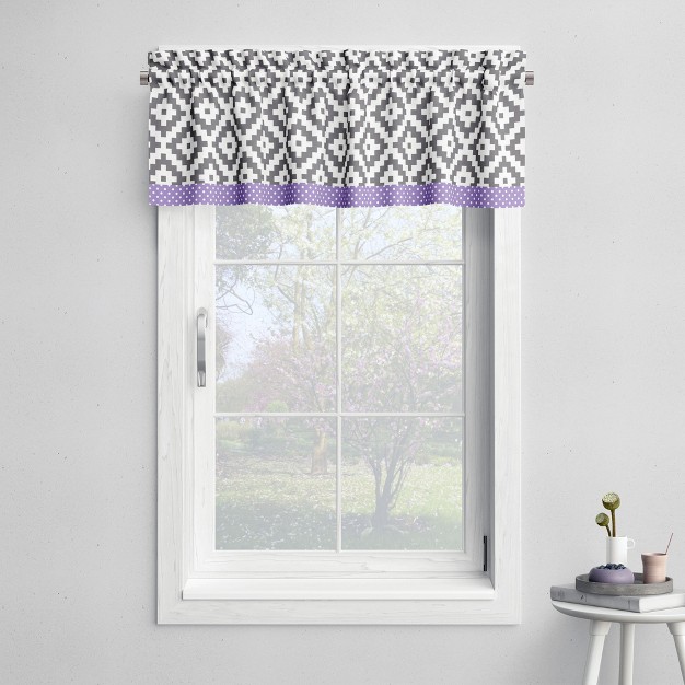 Bacati Love Grey lilac Window Valance