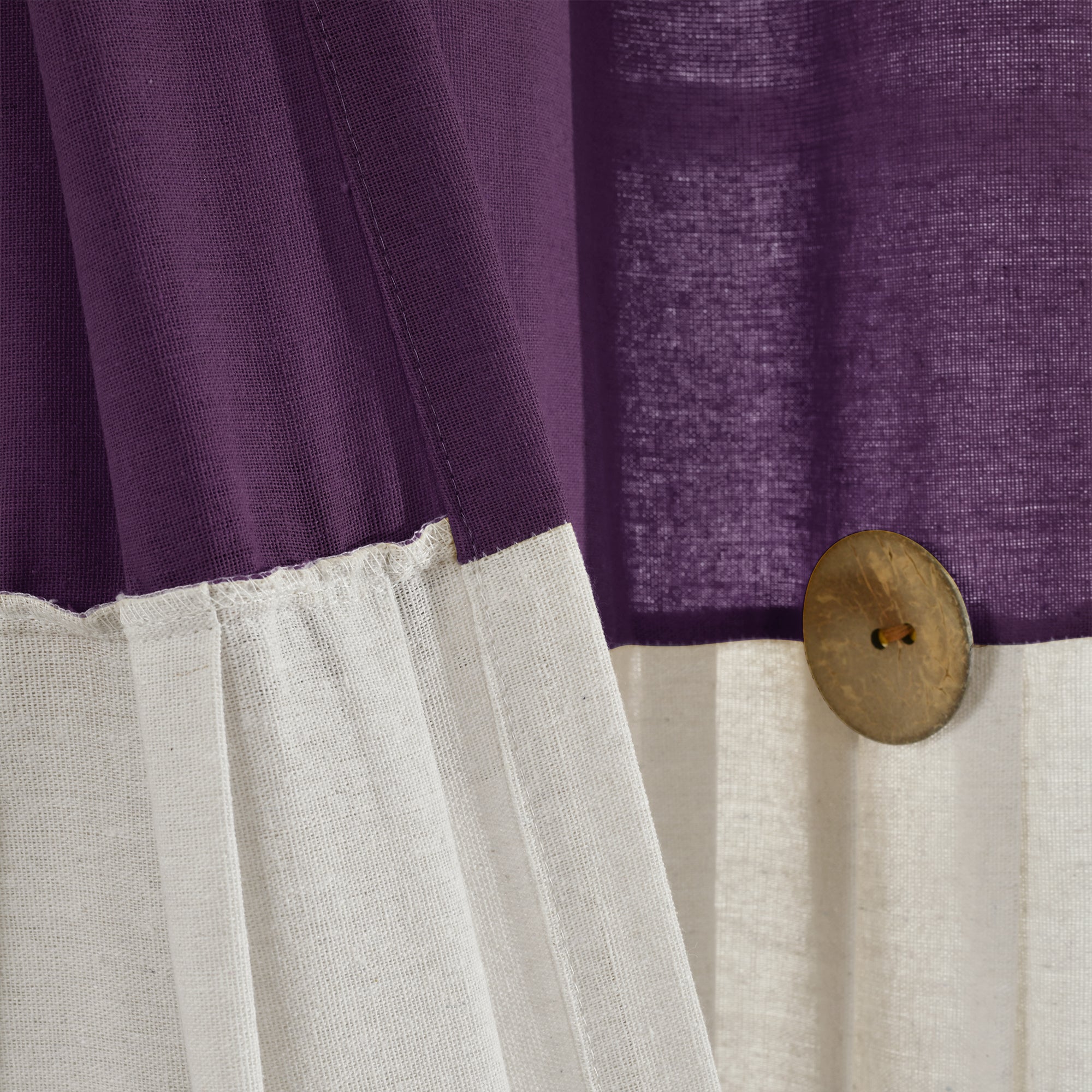 Linen Button Window Curtain Panel