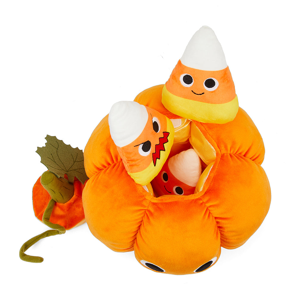 Yummy World Jack O’Lantern Interactive Pumpkin Plush with Candy Corns