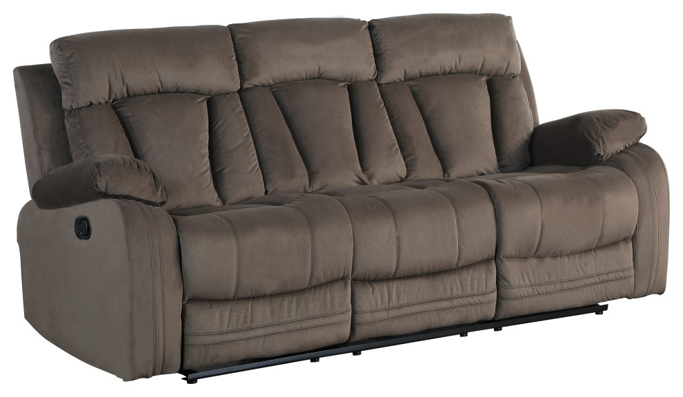 Axel Contemporary Microfiber Recliner Sofa   Transitional   Sofas   by Luxuriant Furniture  Houzz