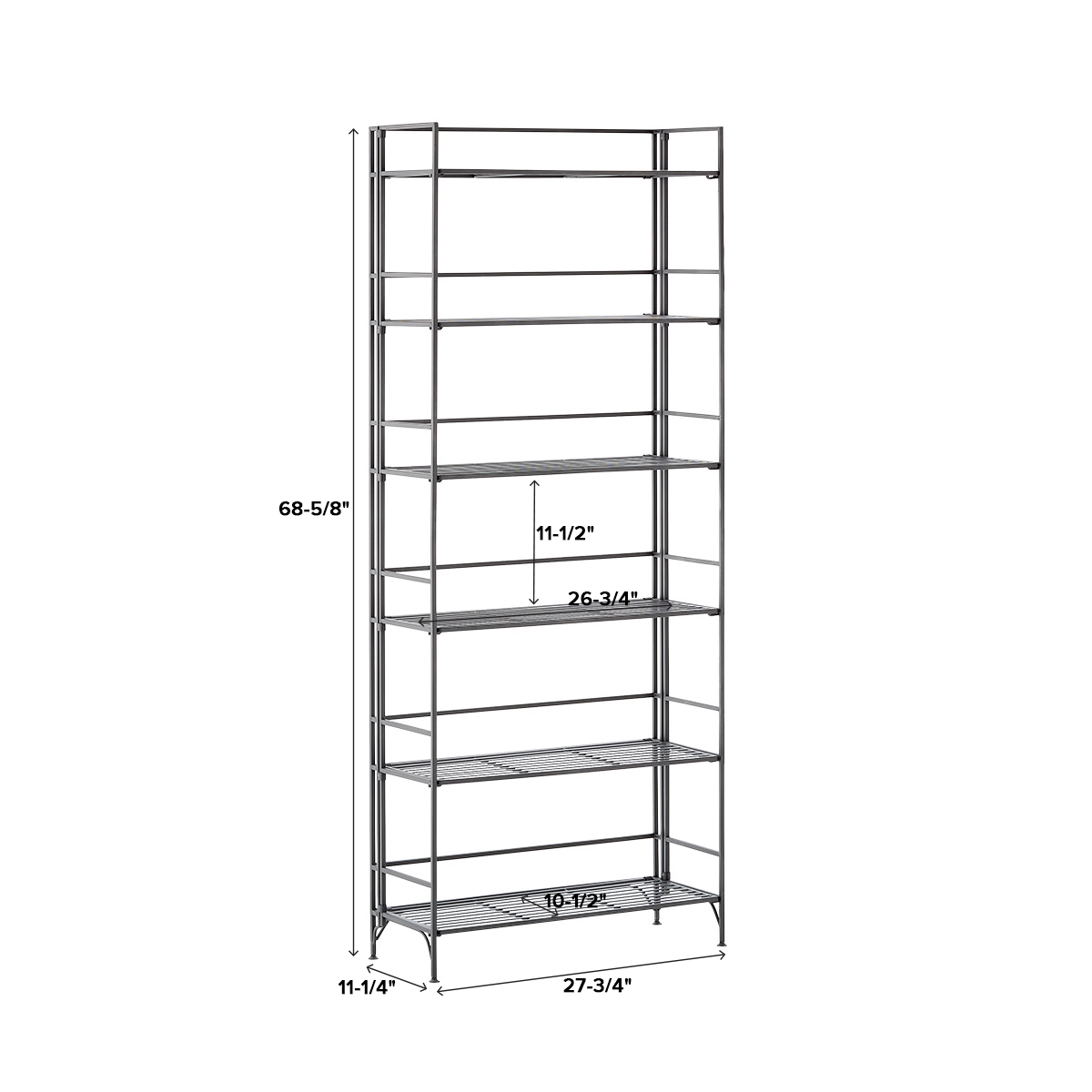 6Shelf Iron Folding Bookshelf