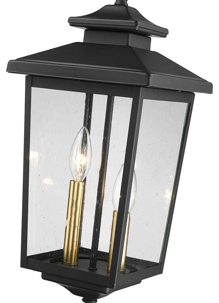 2 Light 8.3 quotPowder Coat Black Outdoor   Traditional   Outdoor Hanging Lights   by Millennium Lighting Inc  Houzz