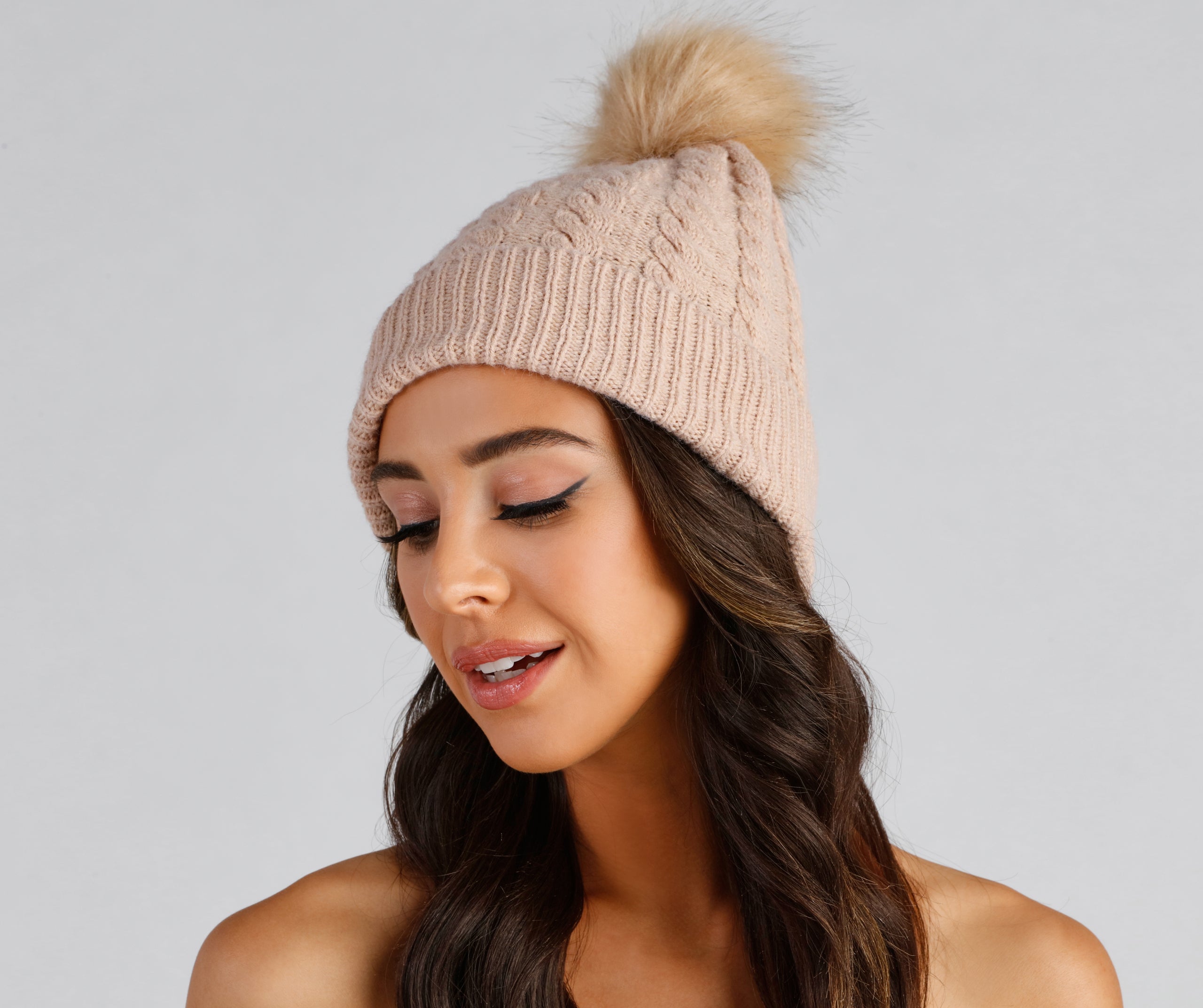 Warm & Toasty Cable Knit Pom Beanie