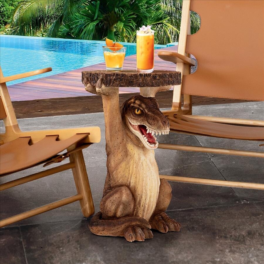 Design Toscano Tyrant T Rex Sculptural Dinosaur Side Table