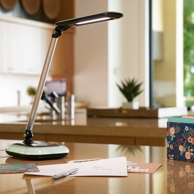 Glow Desk Lamp includes Led Light Bulb Black Ottlite