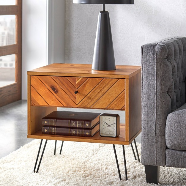 Alexandria 1 Drawer End Table Oak Lifestorey