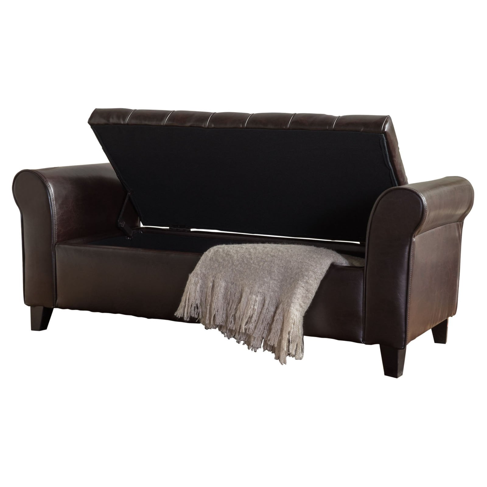 Ultima Leather Armed Indoor Storage Bench