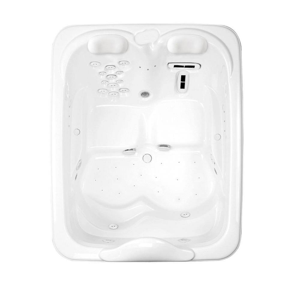 Aquatic Millennium 7 - 72 in. Acrylic Center Drain Rectangular Drop-In Whirlpool Bathtub in White 826644711429