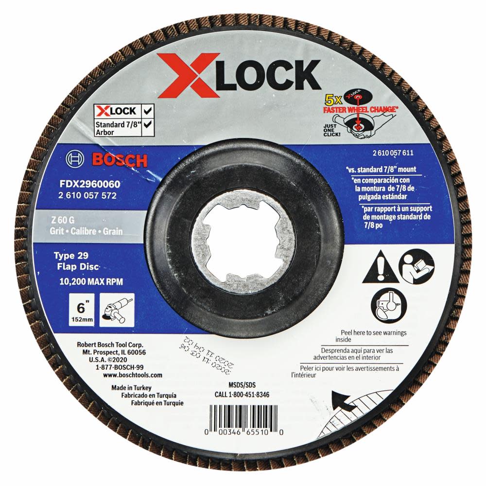 Bosch X LOCK Arbor Type 29 60 Grit Flap Disc 6