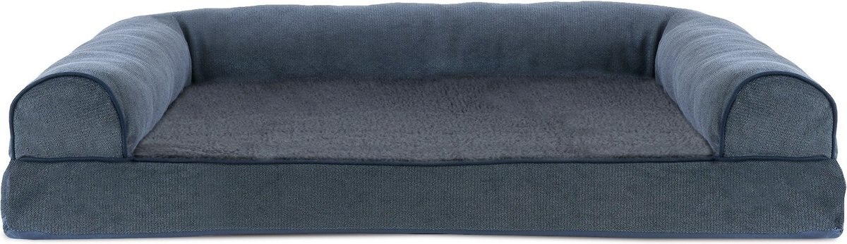 FurHaven Faux Fleece Orthopedic Bolster Cat and Dog Bed w/Removable Cover