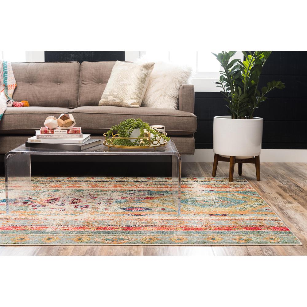 Unique Loom Yellowstone Sedona Rug Blue/Beige 5' 1