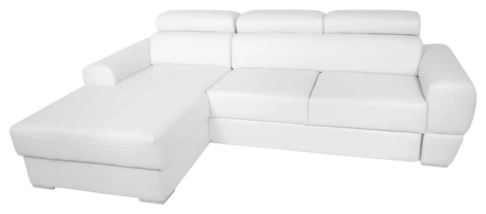 KENT Sleeper Sectional  White  Left Corner   Contemporary   Sleeper Sofas   by Table World  Houzz