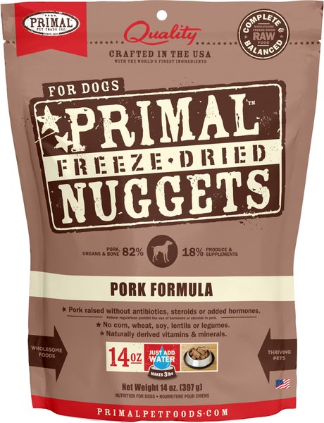 Primal Pork Formula Nuggets Grain-Free Raw Freeze-Dried Dog Food