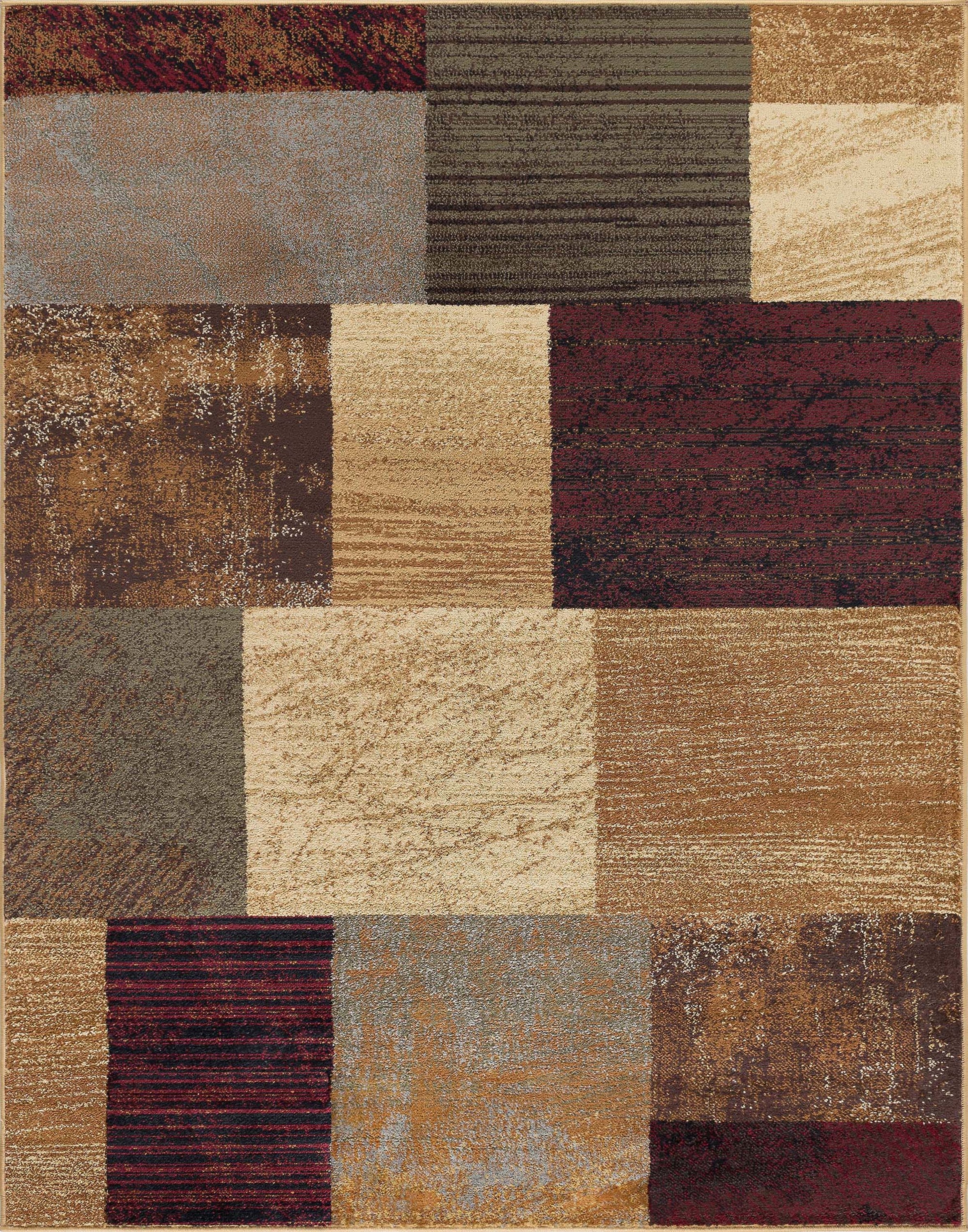 Contemporary 8x10 Area Rug (7'6'' x 9'10'') Geometric Multi-Color Living Room Easy to Clean