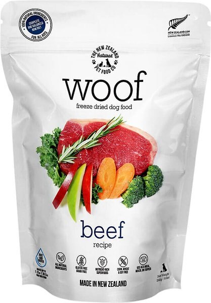 The New Zealand Natural Pet Food Co. Woof Beef Recipe Grain-Free Freeze-Dried Dog Food